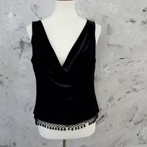 XCAPE 80's Vintage Black Velvet Evening Camisole